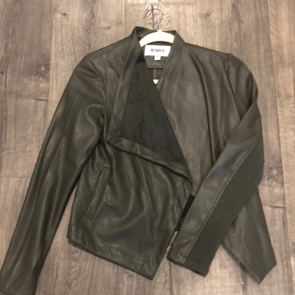 BB DAKOTA Jasper Pu Drapey Front Jacket - Picture 1 of 2